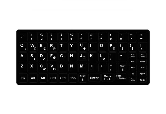 Keyboard Stickers - Greek English Layout

