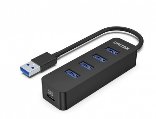 Unitek USB-A Hub USB3.0 4Port + USB-C Power Port 
