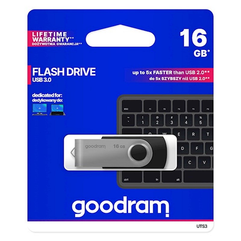 Goodram pendrive 16GB USB 3.0 Twister black
