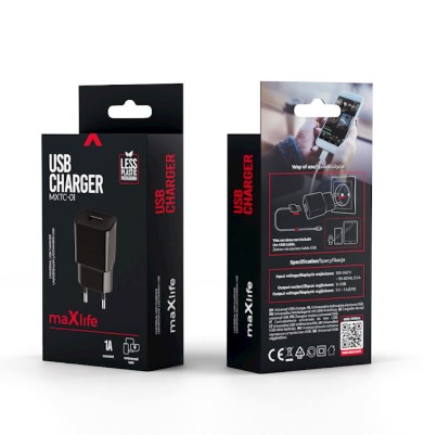 Maxlife MXTC-01 charger 1x USB 1A black
