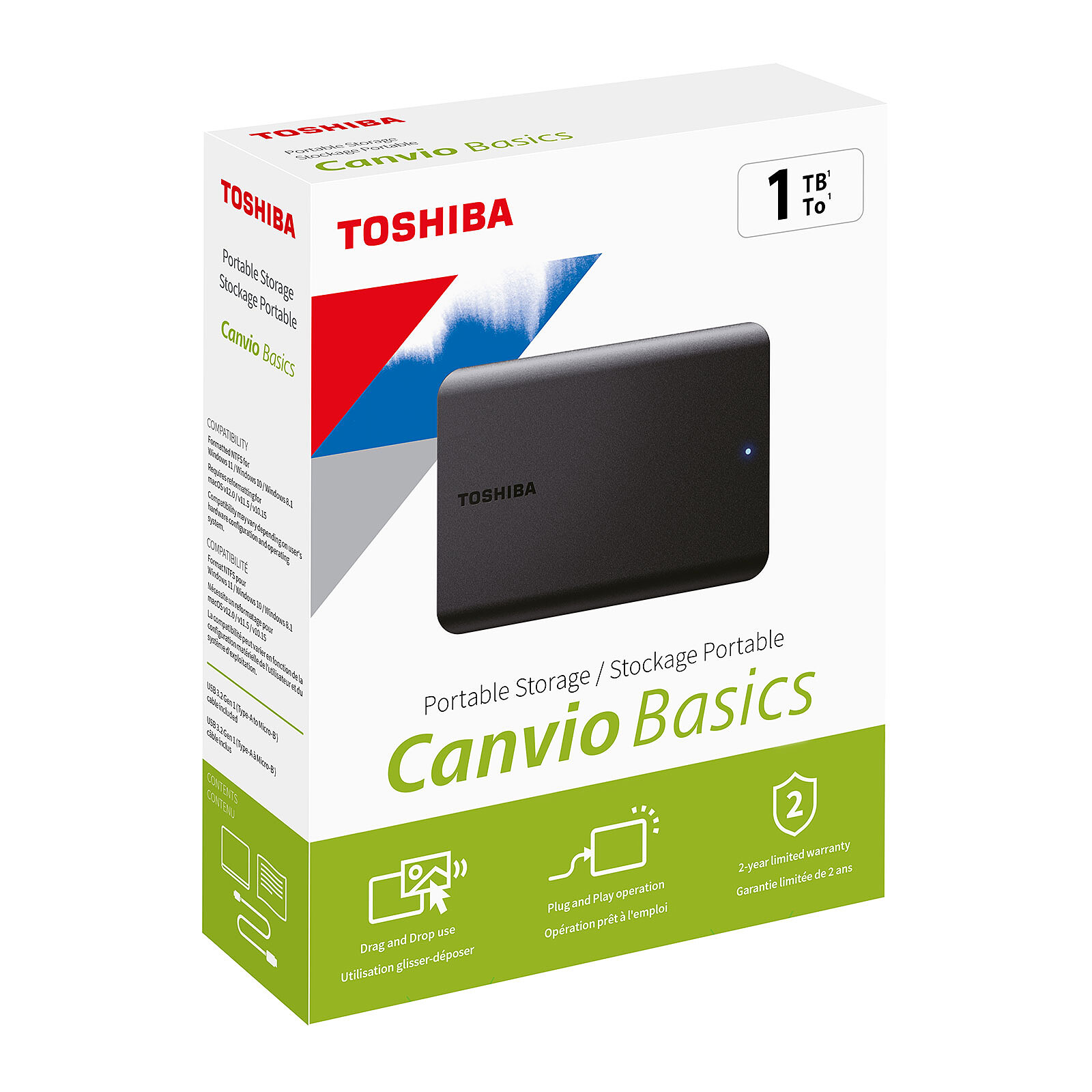 Toshiba Canvio Basics USB 3.2 External 2.5" HDD 1TB 
